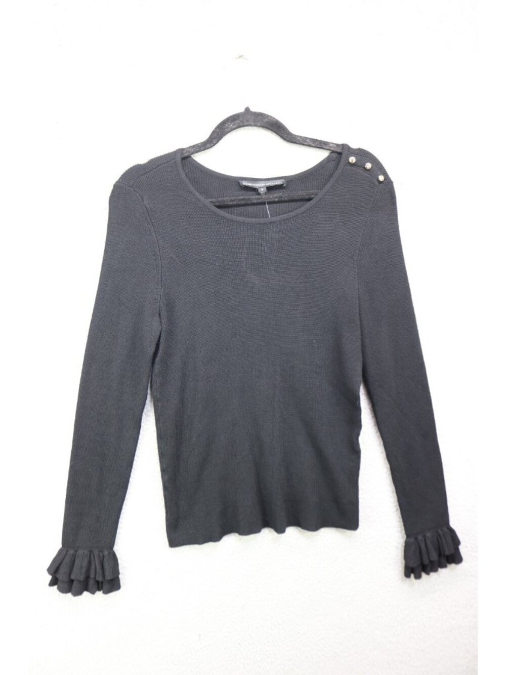 White House Black Market Long Sleeve Ruffle Sweater-Small-NWT-Very Soft-Classic